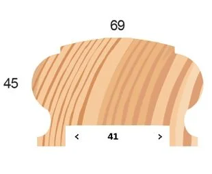 Redwood 50x75 Cottage Loaf Handrail 41mm