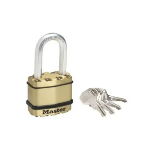 45mm Laminated Steel Padlock Brass Finish Carbide Shackle MASM1BEURDLF