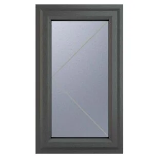 uPVC Window Grey 7016 external White Internal Left Hand Side Hung 610mm x 1190mm Obscure Glazing