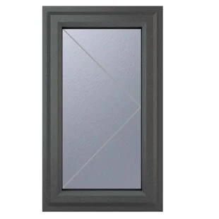 uPVC Window Grey 7016 external White Internal Right Hand Side Hung 610mm x 820mm Obscure Glazing