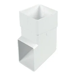 Floplast 65mm Square Downpipe Shoe White REF RBS3