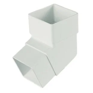 Floplast 65mm x 112.5 Deg Square Downpipe Offset Bend White REF RBS2