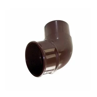 Floplast 68mm x 92.5 Deg Round Downpipe Offset Bend Brown.