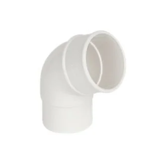 Floplast 68mm x 112.5 Deg Round Downpipe Offset Bend White REF RB2