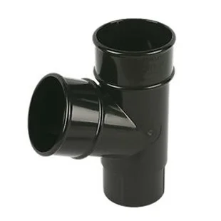 Floplast 68mm x 112.5 Deg Round Downpipe Branch Black REF RY1