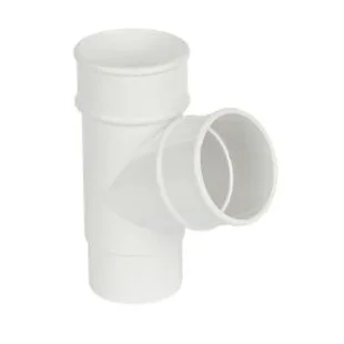 Floplast 68mm x 112.5 Deg Round Downpipe Branch White REF RY1