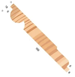 Redwood Skirting 25 x 175mm Torus/Lambs Tongue