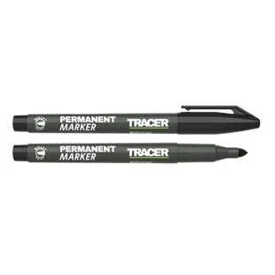 Tracer Permenant Construction Marker (Black) Pk2 Ref APM1-2