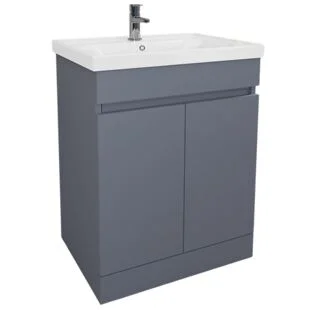 Alie 60Cm Floor Standing Vanity Set 1Th 2 Doors Matt Grey