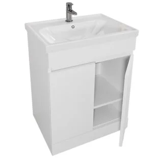 Alie 60Cm Floor Standing Vanity Set 1Th 2 Doors White