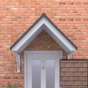 Bakewell Open Tile Effect Door Canopy - Brown