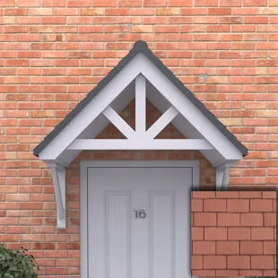 Bakewell Spoked Tile Effect Door Canopy - Terracotta