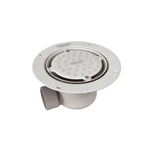 Harmer ABS Horizontal Shower Drain White Pebble Cap - Vinyl Floor