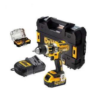 DeWALT DCD796M1A XR Brushless Combi Drill 1 x 4.0Ah Lithium-Ion Battery With Impact Bit 32pce Set 18V