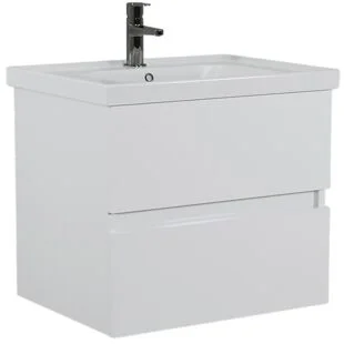 Duet 60Cm Wall Hung Vanity Set 1Th 2 Drawers White