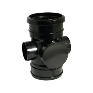 Floplast Soil Solvent Double Socket Access Pipe Black 110mm
