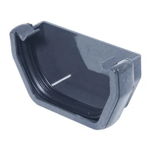 Floplast Square Gutter External Stop End Anthracite 114mm