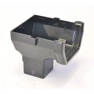 Floplast Square Gutter Stop End Outlet Black 114mm Ref ROS2B
