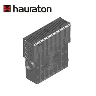 Hauraton Recyfix Plus 100 Channel Drain 500mm Trash Box C/W Heelsafe D400 Ductile Grating Ref 40393