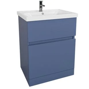 Indie 60Cm Floor Standing Vanity Set 1Th 2 Drawers Dark Blue