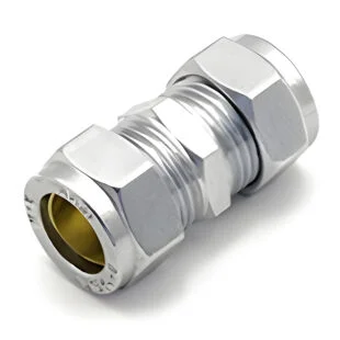PX01 Chrome Compression Coupling 15mm