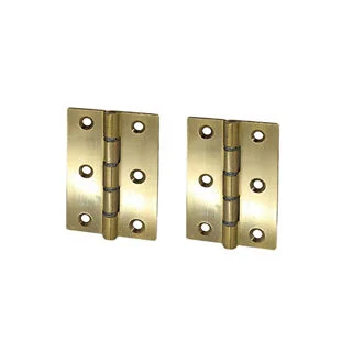 Prepacked 2no DSW Brass Butt Hinge 75mm (3) Polished Ref GB1300