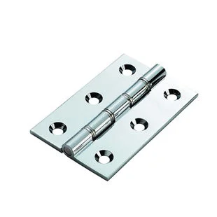 Prepacked 2no Steel Butt Hinge Ball Bearing 75 x 50mm (3 x 2) Satin Chrome Plated Ref 451BB