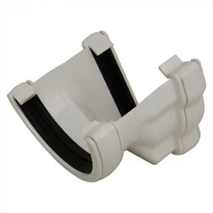 Floplast Niagara to Half Round Gutter Adaptor Left Hand White