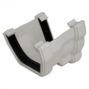 Floplast Niagara to Square Line Gutter Adaptor Left Hand White