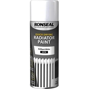 Ronseal Stays White Radiator Paint Brilliant White Gloss 400ml Aersol Spray
