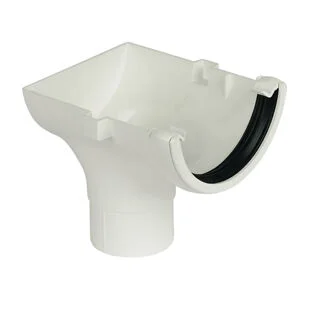 Floplast Round Gutter Stopend Outlet White 112mm Ref RO2W