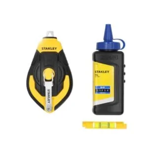 Stanley 3:1 Chalk Line Set (Chalk Line, Blue Chalk & Level) STA147312