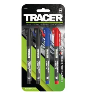 Tracer Set Of 4 Markers (Red, Blue, 2no Black)