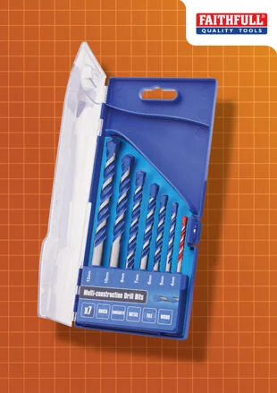 Faithfull Multi-Construction Drill Bit Set Ref XMS25DRILL7