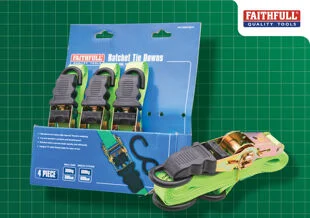 Faithfull 4 Piece Ratchet Tie Down Set Ref XMS25RATCHTD