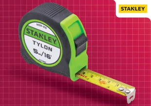 Stanley Hi-Vis Tylon Tape (5m/16ft) Ref XMS25TAPE5