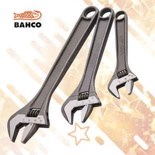 Bahco 3Pce Adjustable Wrench Set - 6, 8 & 10In Ref XMS26ADJ3