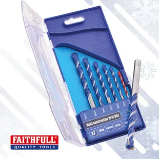 Faithfull Multi Construction Drill Set 7Pc 4-12Mm XMS26DRILL7