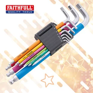 Faithfull Hex Key Set - Multi-Colour Metris (9Pk) XMS26HEXKEY