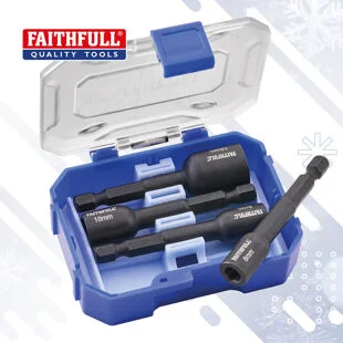 Faithfull  4Pc Impact Nut Driver Set (6/8/10/13mm)S XMS26NUTD4