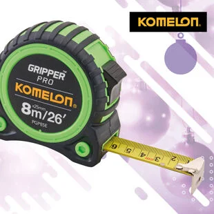 Komelon Hi-Vis Gripper Tape Measure 8M/26Ft XMS26TAPE8