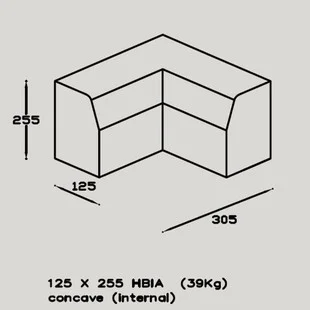 Angle Kerb Half Battered 125 x 255mm Internal HBIA Ref RK5100100