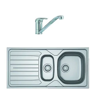 Basix Steel 1.5B Sink And Tap Pack Satin Polish Insert Ref BS103 / TS16