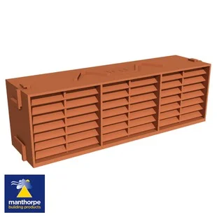 Combination PVC Airbrick 225mm x 75mm Terracotta Ref G930TR
