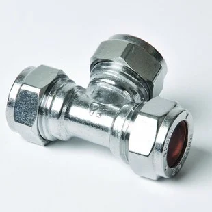 PX24 Chrome Compression Equal Tee 15mm