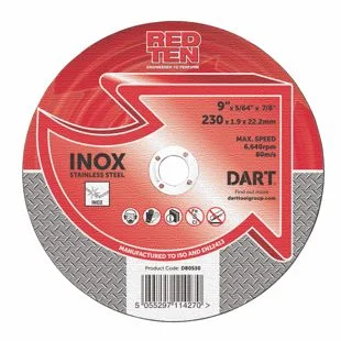 Dart Red Ten SS/Inox 300 x 3 x 220mm Abrasive Disc (X)