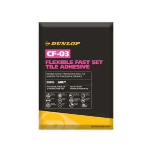 Dunlop CF-03 Flexible Fast Set Tile Adhesive 20kg Grey Ref 37940