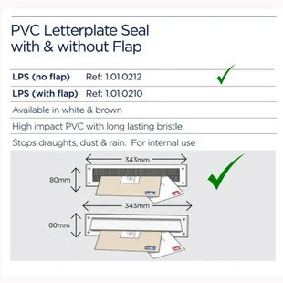 Exitex PVC Letterplate Seal (No Flap) White 343mm