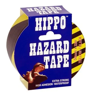 Hippo 50mm Self Adhesive Hazard Tape Yellow / Black 33mtr Ref H18406