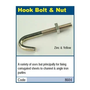 Hook Bolts M8 x 200mm
